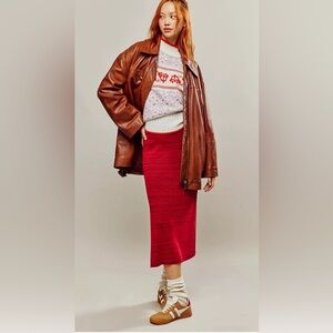 Free People Golden Hour Midi Sweater Skirt